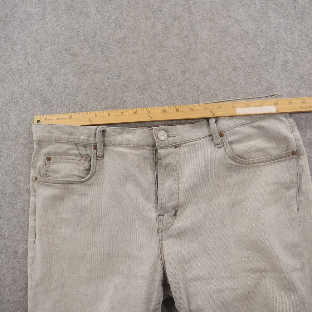 All Saints Jeans Mens 36 Gray Cigarette Slim Straight Mid Rise Button Fly Denim